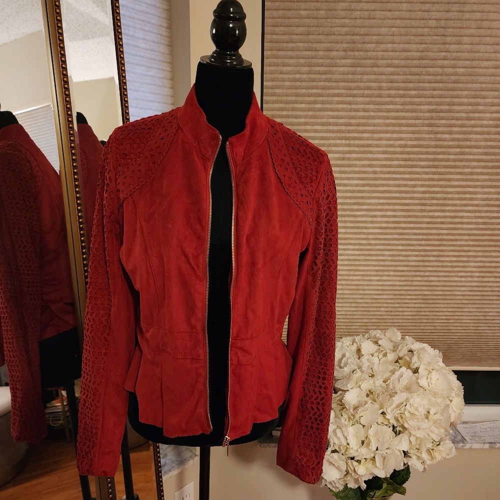 Suede Burgundy womens jacket